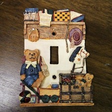 Vintage Teddy Bear Kids Toys Playroom 3D Light Switch Plate Wall Cover