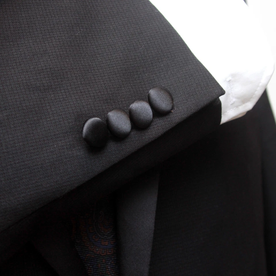 Traje Kenneth Cole Reaction Para Hombres Negro 2 Piezas Esmoquin Calce Ajustado 40R 33Wx32L E111590 Foto 4 de 4