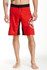 NEW AFFLICTION SPORT MENS RED TRAINING BOARDSHORTS SWIM TRUNKS SZ 31