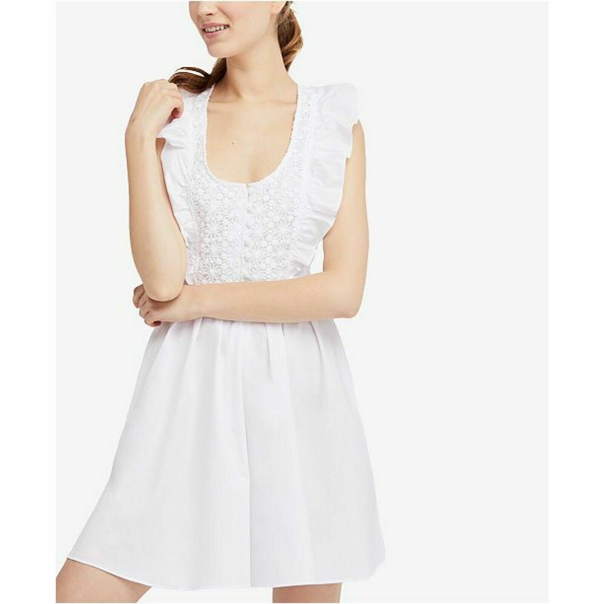 white christmas dresses Free People White Crochet Knit Maxi Dress (XS) – The Thrifty Hippy main image 0