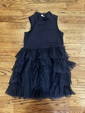 Girls Polo Ralph Lauren blue white floral dress w lace edging-Size M-exclnt Cdtn