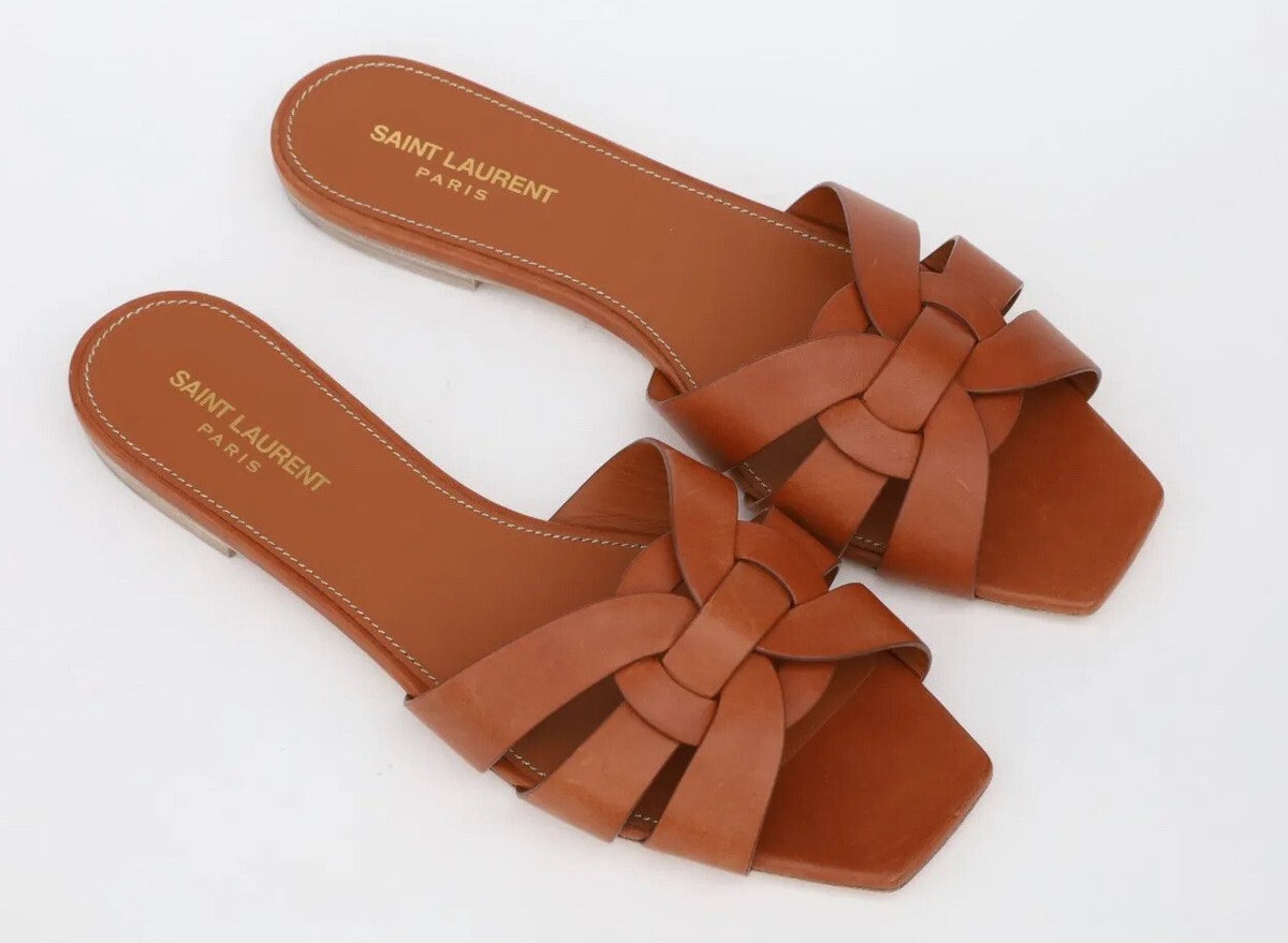 Saint Laurent YSL Tribute Mules Flats Slides Size 41-US 11