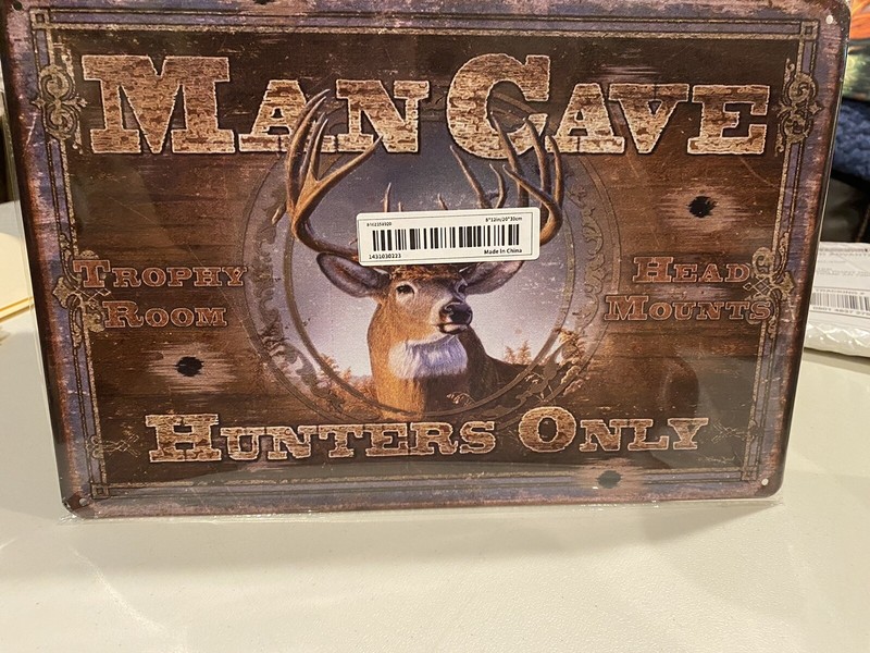Man Cave Hunters Only 8x12 Metal Wall Sign For Garage Reproduction