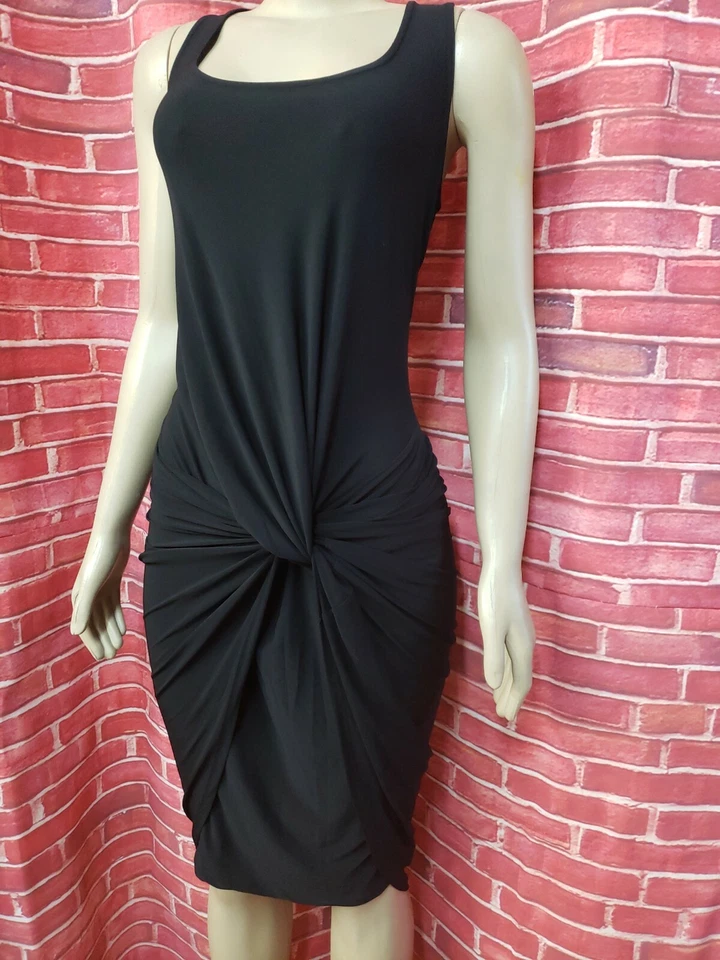 Marc Bouwer Black Knotted Front Women's size M Bodycon Sleeveless Dress #CB7 - Image 3 of 4