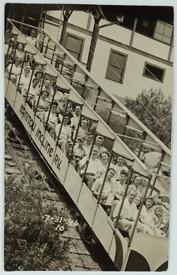 Scenic Incline Trip to Summit of Mt. Manitou RPPC Photo Postcard Unposted