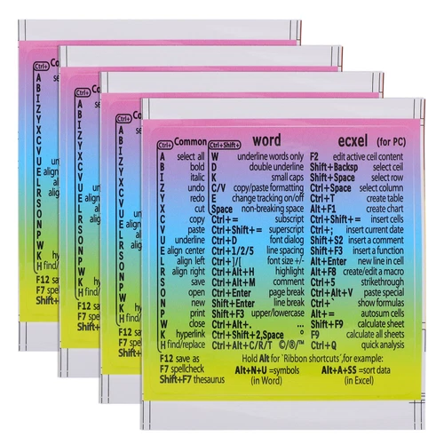 4 Sheets Key Stickers Laptop Accessories Adhesive Decals