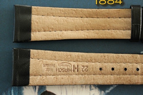NOS 22-18 CORREA DE RELOJ CON HEBILLA DE LENGÜETA DE PANTORRILLA DE CERA NEGRA CORREA DE RELOJ PARA WIDELING - Imagen 4 de 4