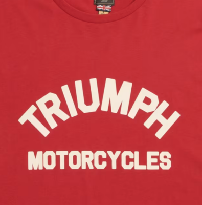 Triumph Motorcycle Burnham Arch Logo Tee Red MTSS24107 | eBay