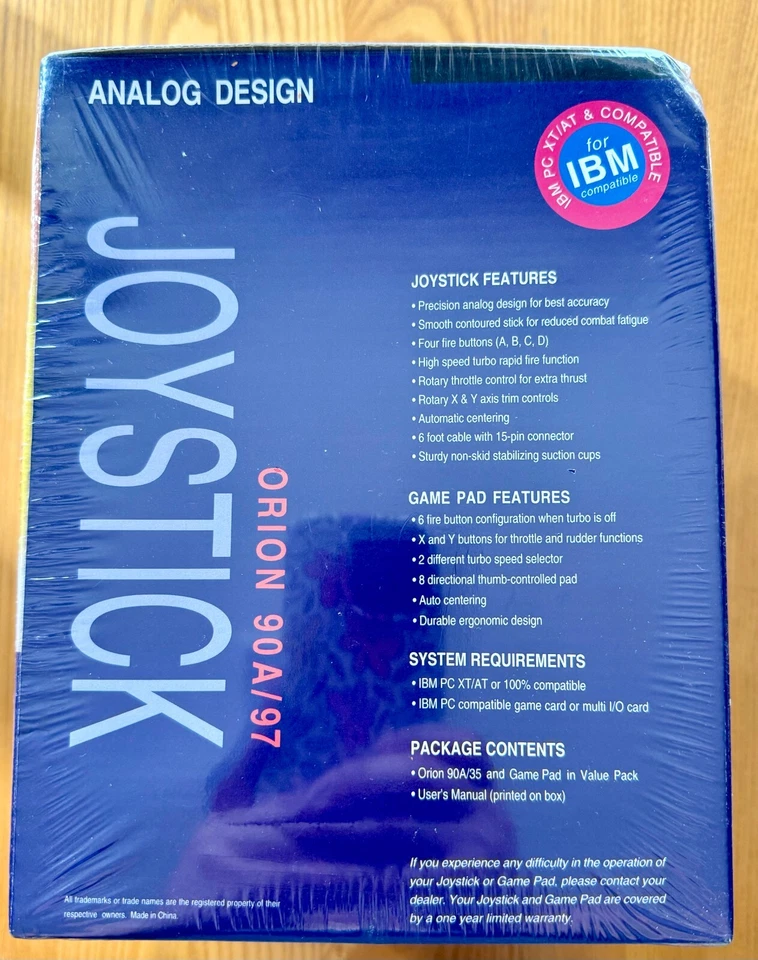 Orion 90A/97 Pro Joystick Video Game Pad IBM PC Analog Design New & Sealed - Image 3 of 4