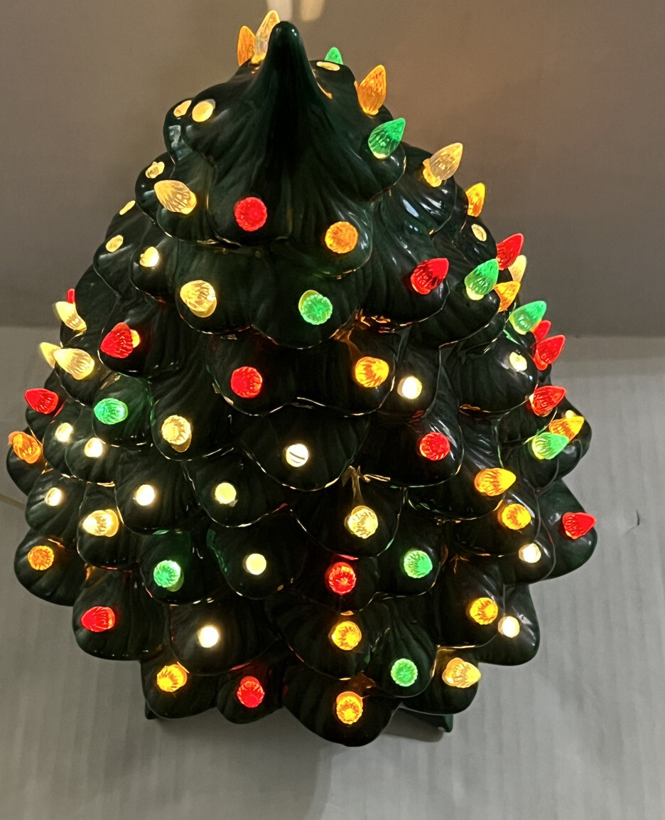 18" Rare Vintage HOLLAND MOLD Ceramic Christmas Tree lights eBay