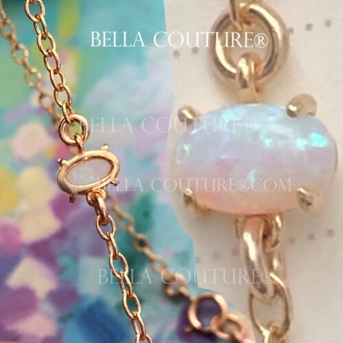 $495 NEW VICTORIAN CABOCHON FIRE OPAL 18K YELLOW GOLD CHARM PENDANT BRACELET