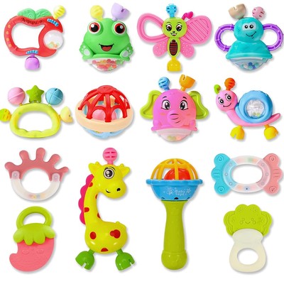 Month Baby Teether New Born Kids Toys 14Pcs Baby Rattles Toys