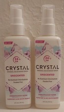Lot Of 2 Crystal Mineral Deodorant Spray - Unscented Up To 24 Hours Protection