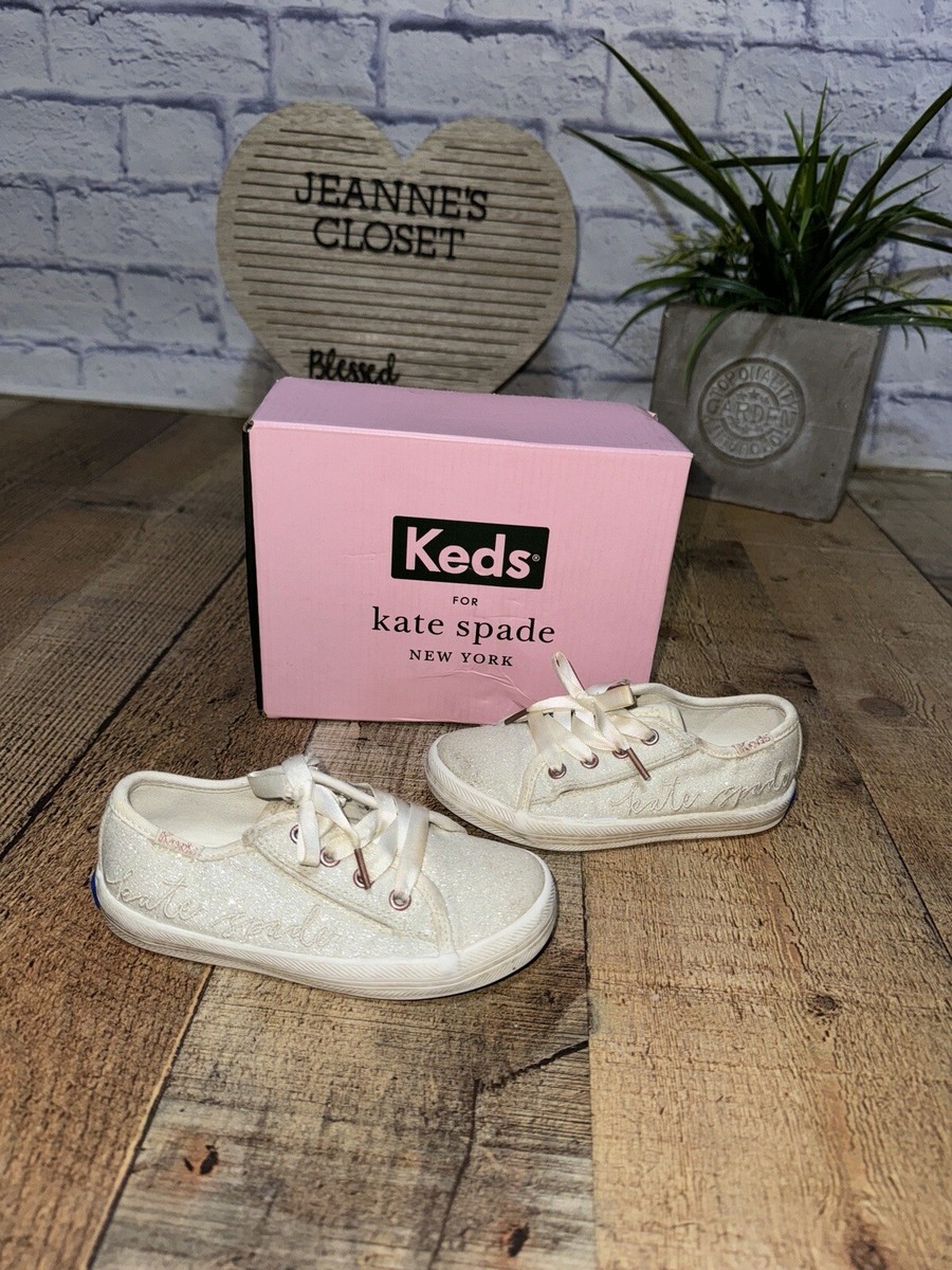 Keds x Kate Spade New York Kickstart Jr Toddler girls Ivory glitter  sneakers 8M