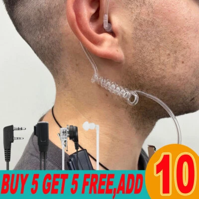 2 Pin Mini Earpiece Headset Mic for Kenwood Baofeng Radio Walkie Talkie