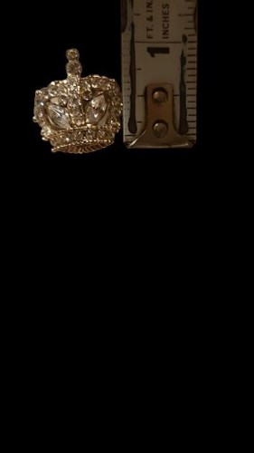 Vintage Rhinestone Crown Shaped Screwback Earrings - Picture 4 of 6