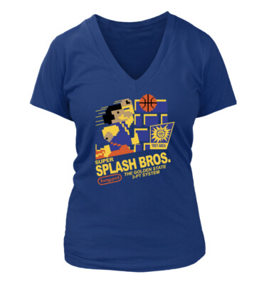 Super Splash Bros. - Women's V-Neck T-Shirt - Golden State Warriors Curry