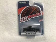 1/64 GREENLIGHT 1993 FORD LIGHTNING PICKUP/BLACK/351 V8/ ALLOY WHLS/RUBBER TIRES