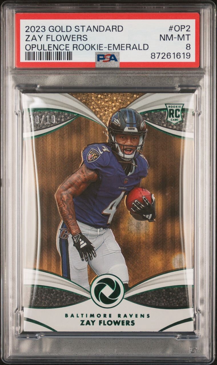 Zay Flowers Panini Gold Standard Opulence Rookie #OP2 Emerald