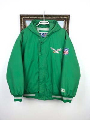 Vintage 90's Starter NFL Philadelphia Eagles Green Hooded Jacket