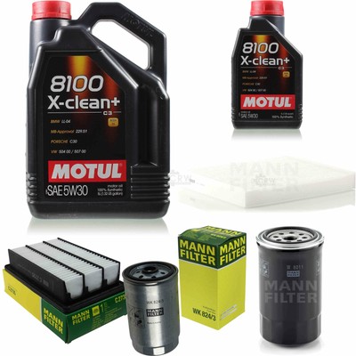 MOTUL 6 L 5W-30 MOTOR-ÖL+MANN-FILTER für Hyundai Santa Fé II CM 2.2 CRDi GLS 4x4