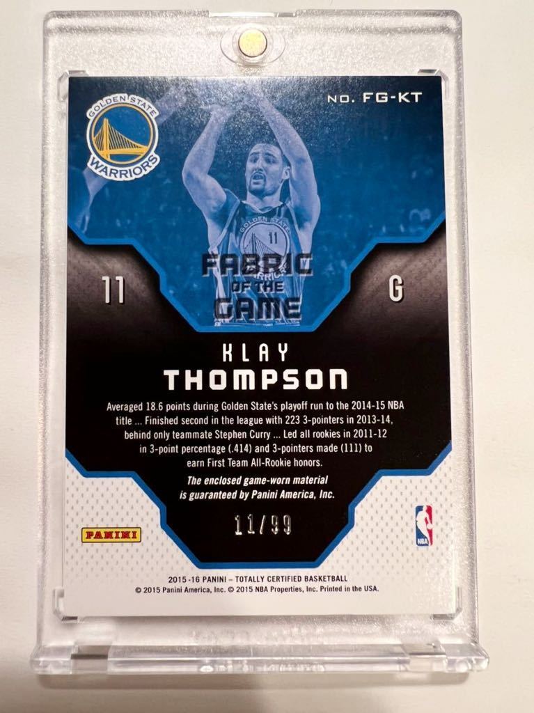 Trading Card NBA Panini 2015-16 Totally Certified Klay