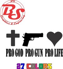 Calcomanía de vinilo Pro God Pro Guns arma 2A AR15 Ak47 rifle pistola munición pegatina noBS