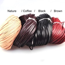 5M Flat Genuine Leather craft Rope Cord for Bracelet Necklace Strap DIY 2/3mm