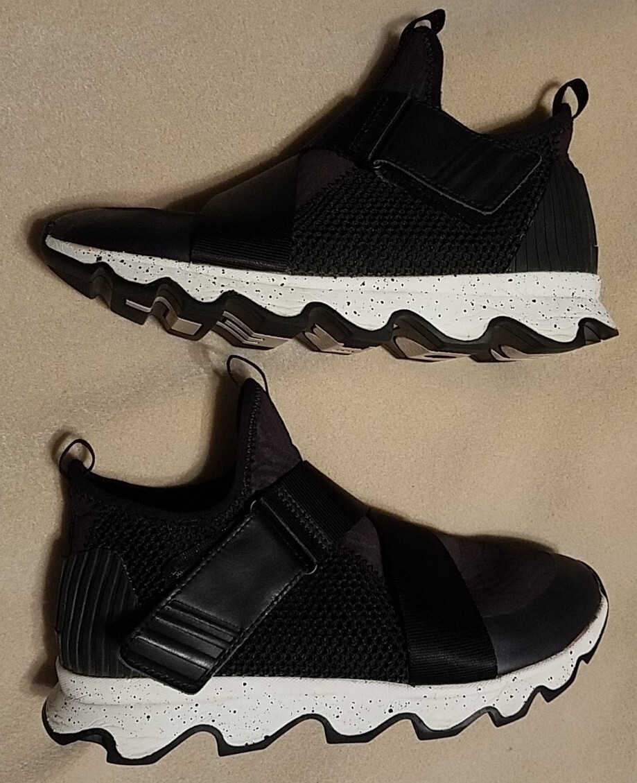 Sorel Kinetic Sneak Women's Size Black Sea Salt LL3507 Fashion Sneakers  Shoes