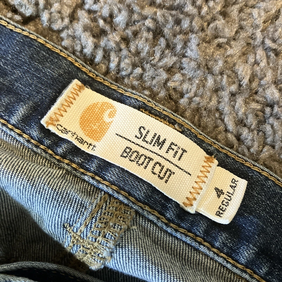 Pantalones de mezclilla Carhartt ajustados Bootcut para mujer 4 azules Westerncore Cowgirlcore Y2K Rodeo Foto 4 de 4