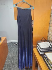 King Blue Long Evening Gown/Prom Dress W/ Scarf By Blondie Nites used once SizeM