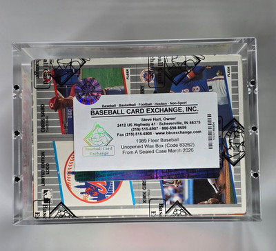 1989 Fleer Baseball Wax Box **New & Sealed** BBCE FASC Case Code 83262