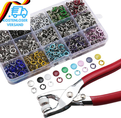 Luminaverde Druckknöpfe, 200 Sets Snap Button Kit Mit Press Zange 803Pcs 9.5Mm M