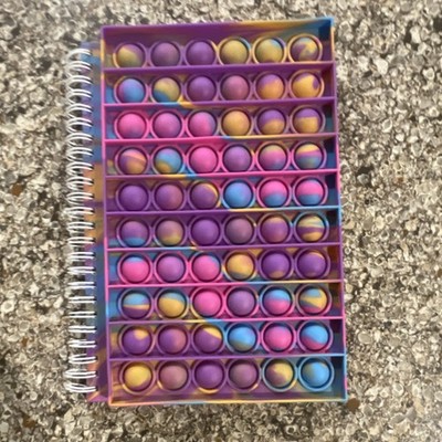 Pop It Spiral Bound A5 Lined Notebook Multicolor Geometric Novelty