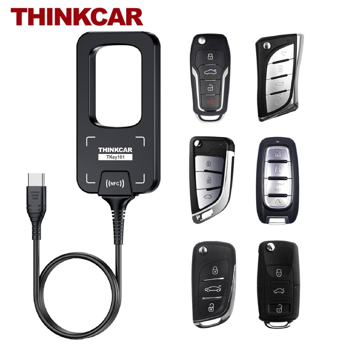 For 689BT THINKCAR TKEY 101 Car Key Programmer Equipment + 6 Unit