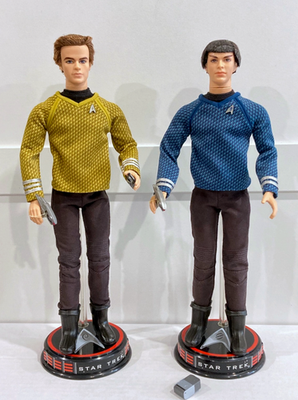 2009 Star Trek Captain Kirk & Mr. Spock Barbie Doll Pink Label