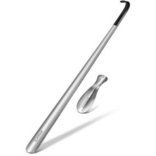 Extra Long Shoe Horn for Seniors Men,Metal Shoehorn Long 2pcs 28.3 7.5inch 