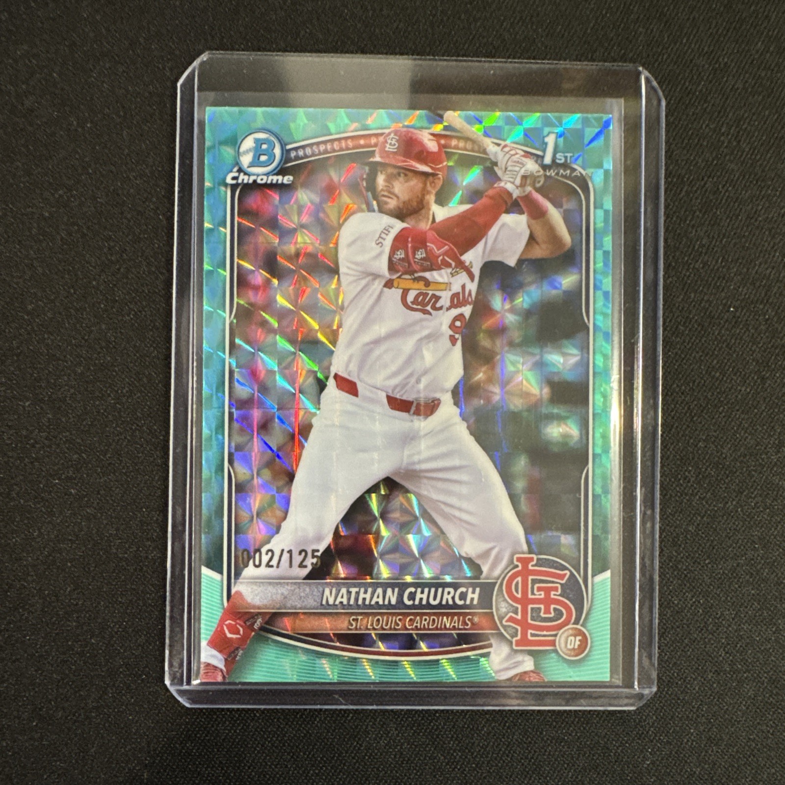 NATHAN CHURCH 2025 Bowman Chrome #BCP-192 1st Aqua Geometric Refractor 002/125