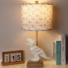 Kids Dinosaur Table Lamp for Boys Girls Bedroom 23" Bedside 23 inches, White