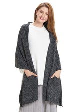 Women Warm Pashmina Shawl Wrap Winter Soft Cashmere Scarf with Pockets