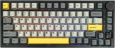 EPOMAKER mechanische Tastatur AK820 Pro Gasket 75% 3in1 BT/Kabel TFT RGB Grau Fo