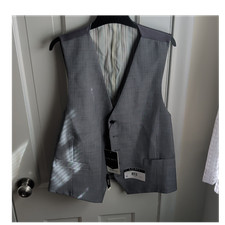 Lauren Ralph Lauren Light Gray Solid 100 Wool Classic Fit Dress Vest XL