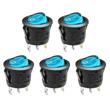 SPDT AC 6A/125V 10A/250V 3 Pins 2 Position On/Off Blue LED Rocker Toggle Swit...