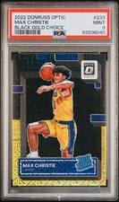 2022 Max Christie Donruss Optic Black Gold Choice /8 Rookie RC PSA 9