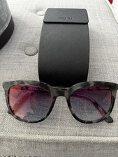 PRADA SPR 03X Cat Eye Sunglasses Black Frame Gray Tinted 53-20 145 UV