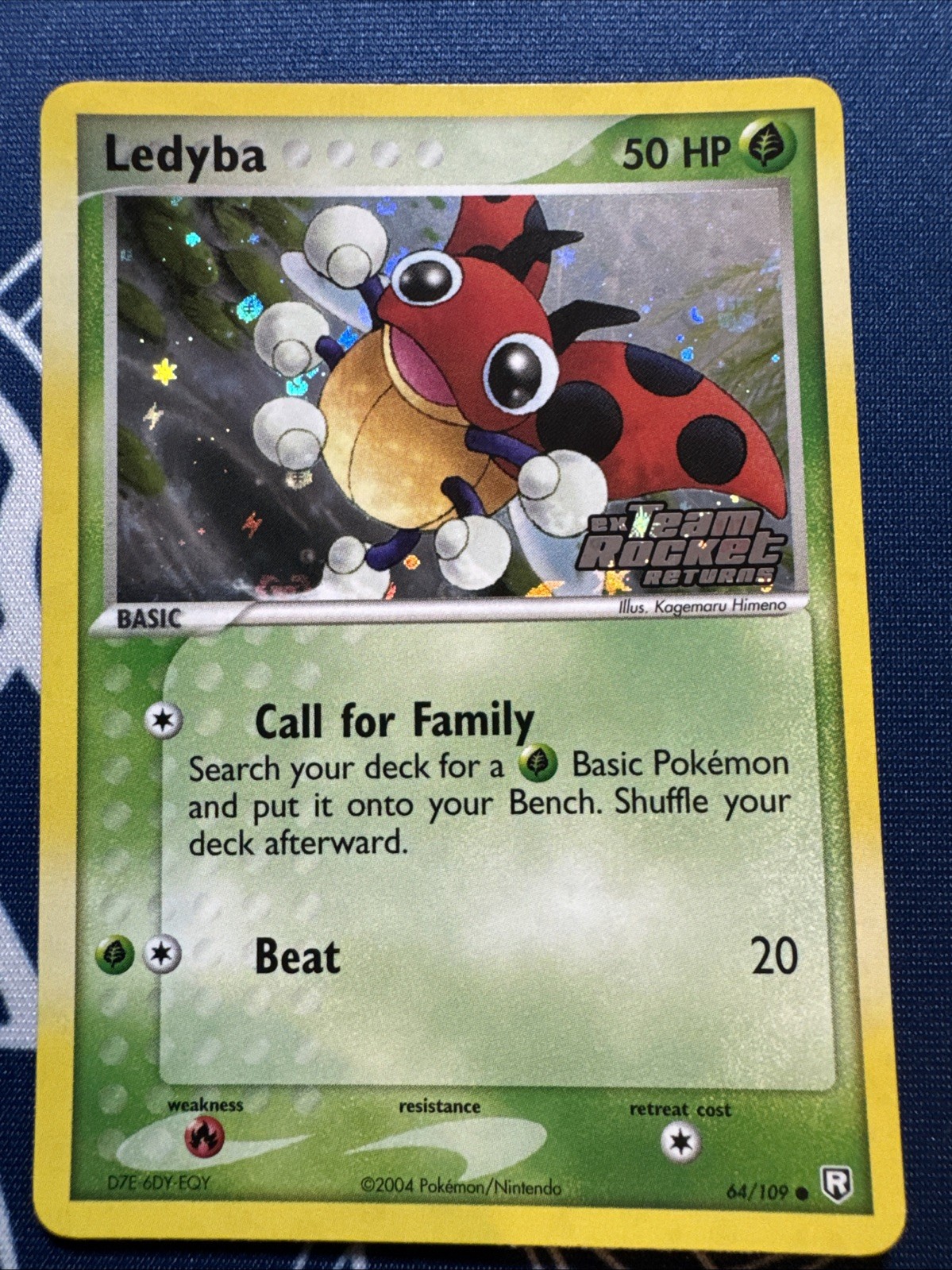 Ledyba Reverse Holo 64/109 Ex Team Rocket Returns NM