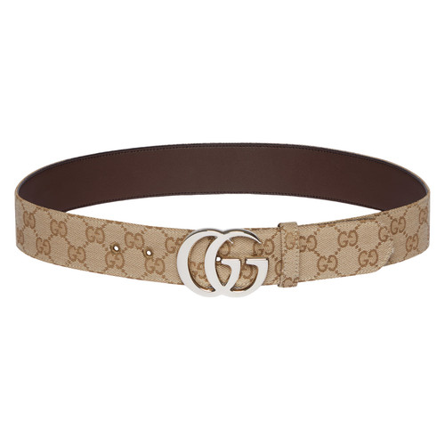 GUCCI $570 Sand GG Canvas Belt New/Authentic