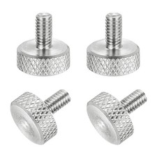 4Pcs M4x8mm Flat Head Knurled Thumb Screws for Graphics Card Silver