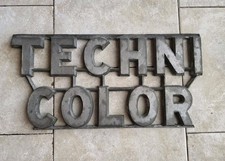 Vintage c. 1940's Wagner TECHNICOLOR Cast Aluminum Movie Theater Marquee sign