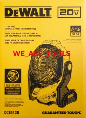 DEWALT DCE512B Cordless Jobsite Fan 650 CFM 11'' FAN 20V 20 Volt Cordless